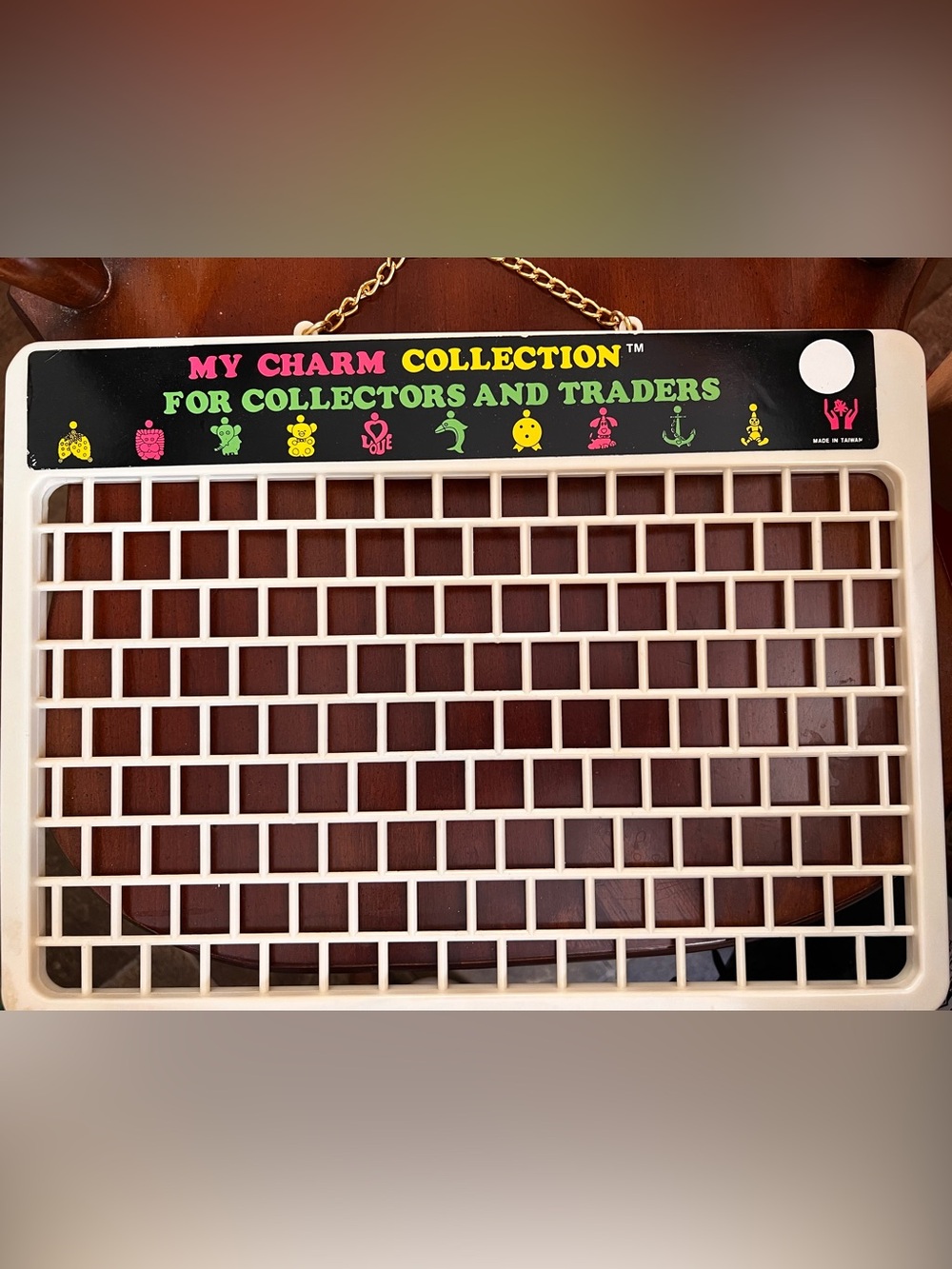 VTG Charm Display Grid - 'MY CHARM COLLECTION' Hanging Organizer